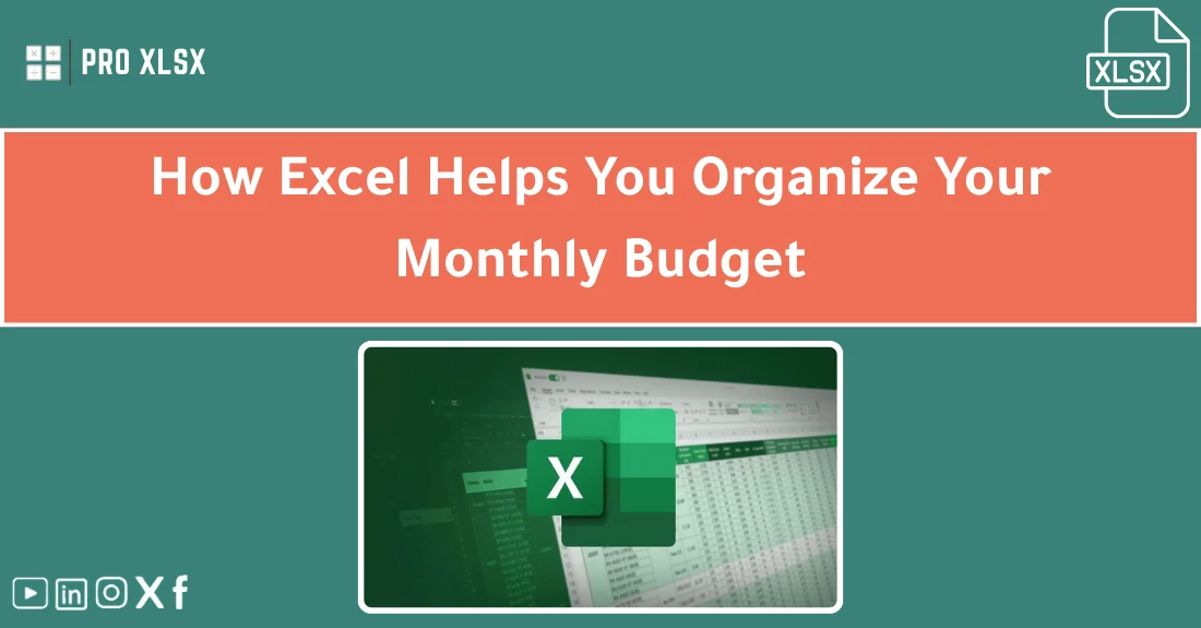 صورة تحتوي على عنوان المقال حول: " Master Budgeting in Excel: Organize Monthly Costs" مع عنصر بصري معبر