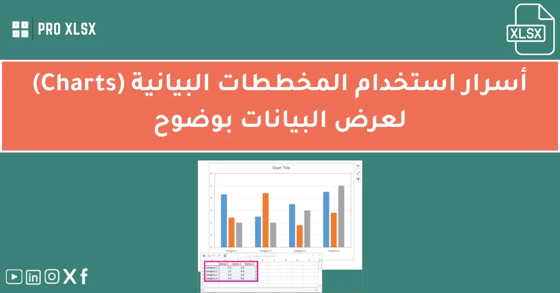 صورة تحتوي على عنوان المقال حول: " تعلم أسرار المخططات البيانية لعرض البيانات بوضوح" مع عنصر بصري معبر