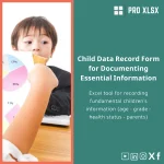 Children Data Register Template for Tracking Basic Information