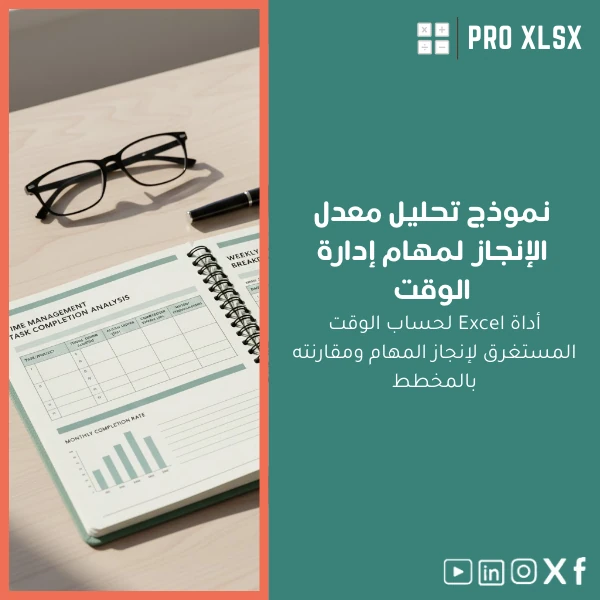 Completion-Rate-Analysis-Template-ar1163 نموذج تحليل معدل الإنجاز لمهام إدارة الوقت - الصورة 1