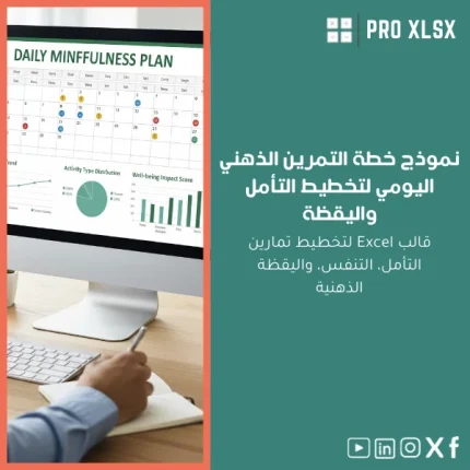 نموذج خطة التمرين الذهني اليومي لتخطيط التأمل واليقظة