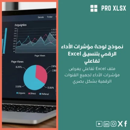 نموذج لوحة مؤشرات الأداء الرقمي بتنسيق Excel تفاعلي
