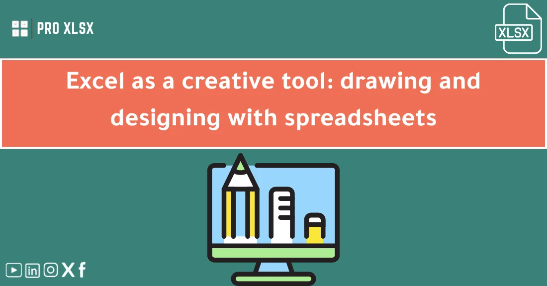 صورة تحتوي على عنوان المقال حول: " Drawing with Excel: Creative Design Using Grids" مع عنصر بصري معبر