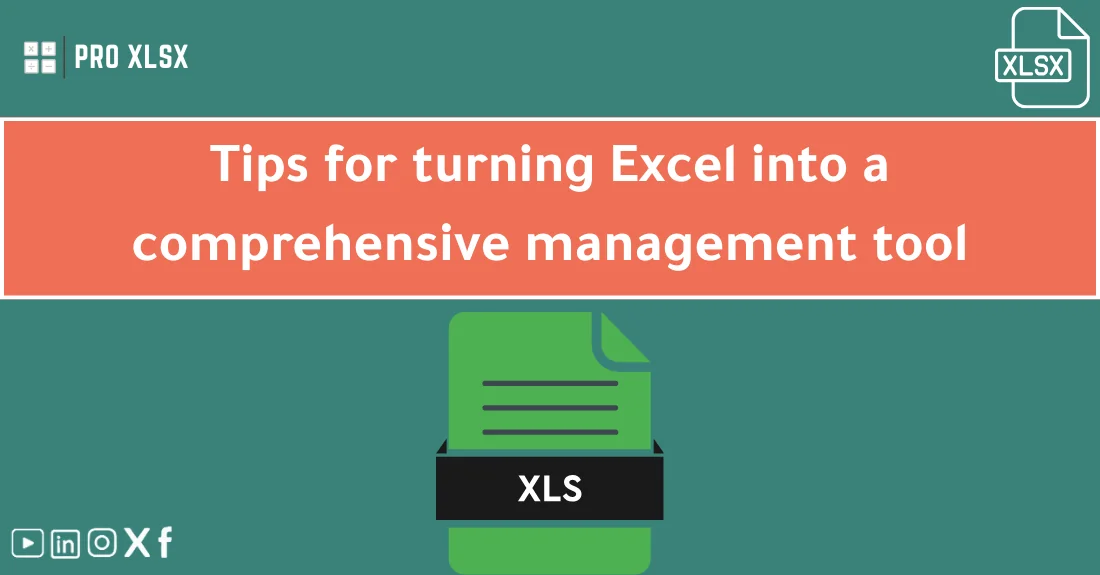 صورة تحتوي على عنوان المقال حول: " Master Excel as a Management Tool with These Tips" مع عنصر بصري معبر