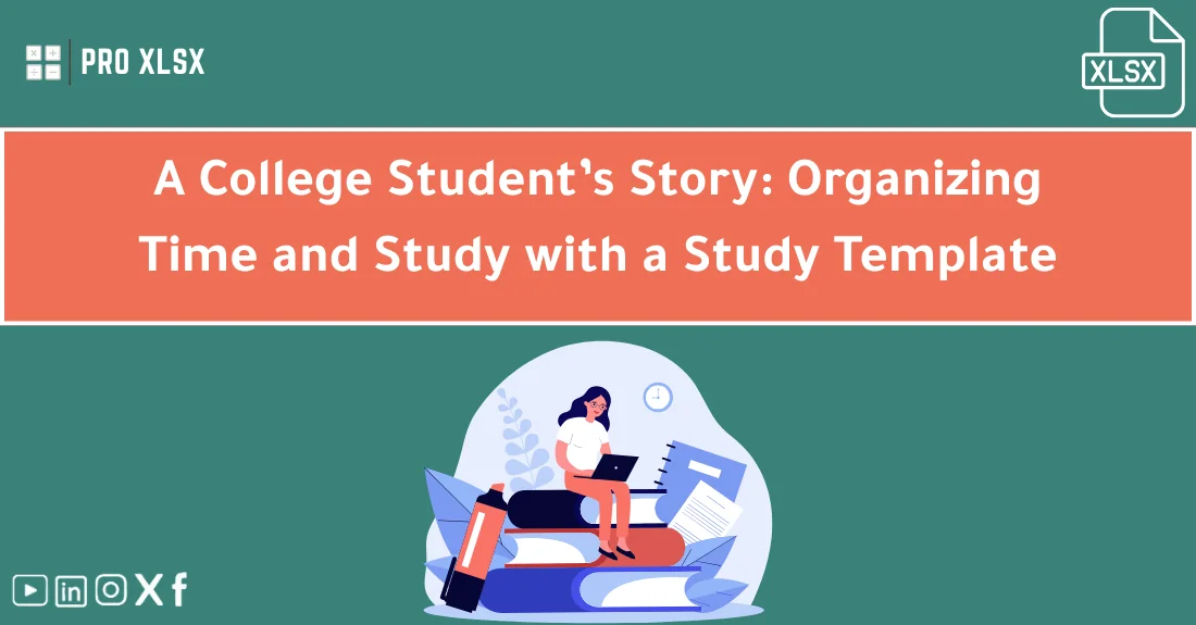 Student using an Excel class schedule template on a laptop to organize university classes and study time.