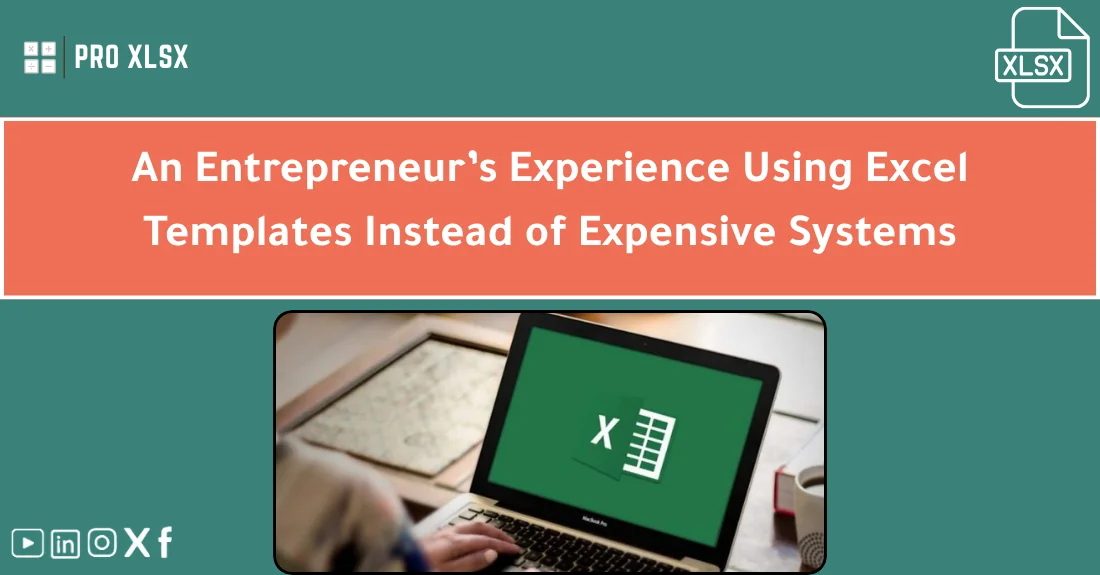 صورة تحتوي على عنوان المقال حول: " Founder Story: Excel for Startups Success" مع عنصر بصري معبر