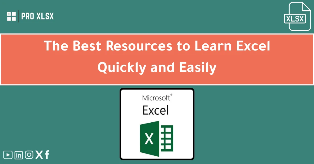 صورة توضيحية تحتوي على عنوان المقال حول : " Top Excel Learning Resources for Success Fast" مع عنصر بصري معبر