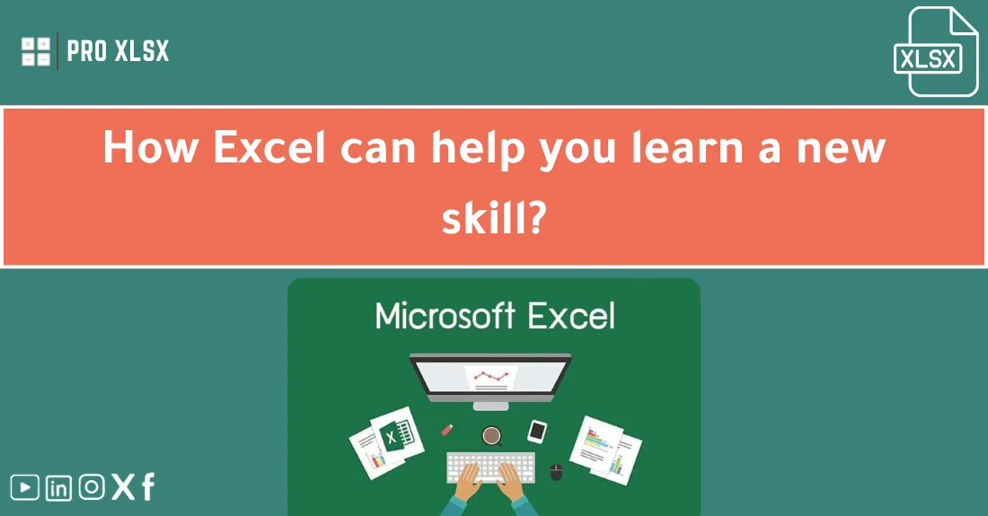 Dashboard template illustrating Excel skill development for learning a new skill step by step.