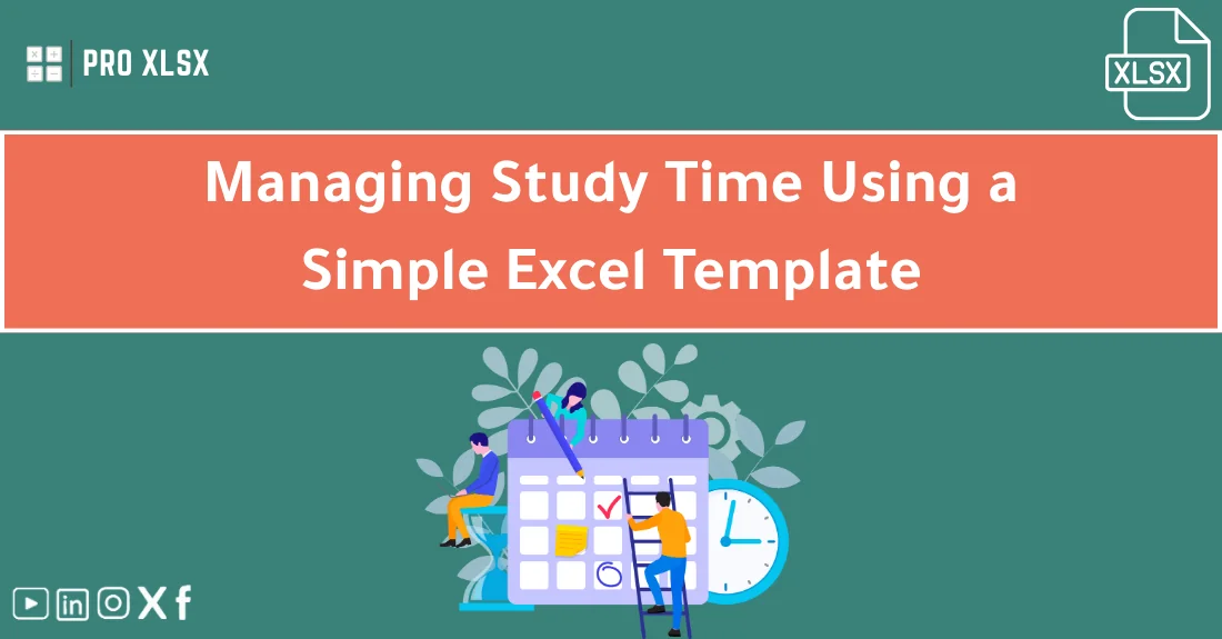 Student using an Excel study time tracker template to organize daily study schedule