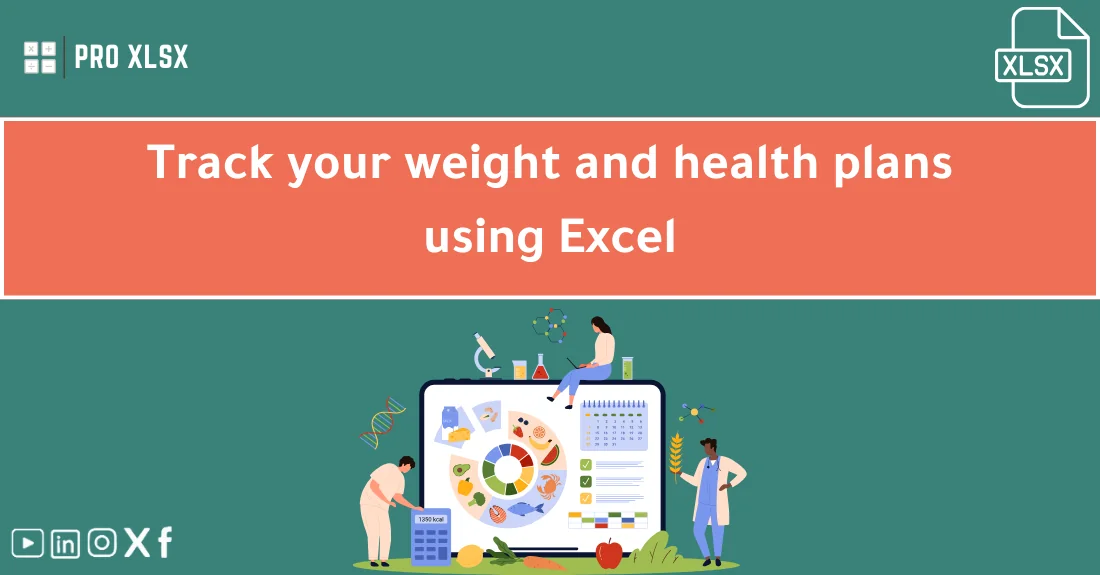Person using an Excel weight tracking template to monitor health and fitness progress on a laptop.