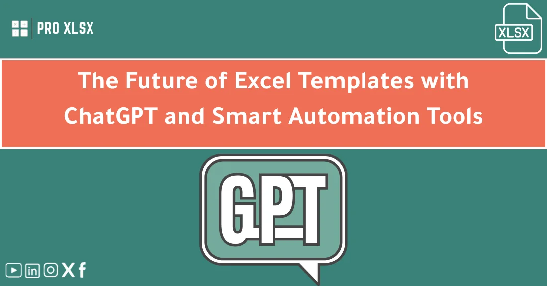 صورة تحتوي على عنوان المقال حول: " Explore the Future of Excel Templates with AI Automation" مع عنصر بصري معبر