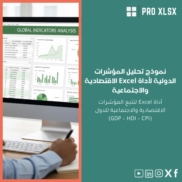 Global-Indicators-Tracker-ar1219 نموذج تحليل المؤشرات الدولية لأداة Excel الاقتصادية والاجتماعية - الصورة 1
