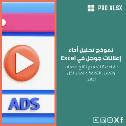 نموذج تحليل أداء إعلانات جوجل في Excel