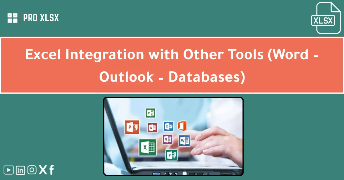 صورة توضيحية تحتوي على عنوان المقال حول : " Integrating Excel with Other Tools Seamlessly" مع عنصر بصري معبر
