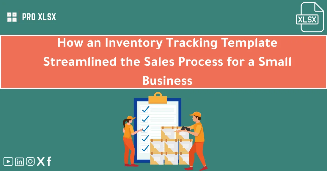 صورة توضيحية تحتوي على عنوان المقال حول : " Boost Sales with Inventory Tracking in Excel" مع عنصر بصري معبر