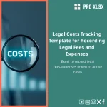 Legal Costs Tracking Template for Recording Legal Fees and Expenses