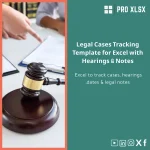 Legal Cases Tracking Template for Excel with Hearings & Notes