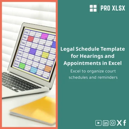 Legal Schedule Template for Hearings and Appointments in Excel