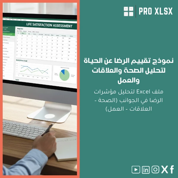 Life-satisfaction-evaluation-template-ar1176 نموذج تقييم الرضا عن الحياة لتحليل الصحة والعلاقات والعمل - الصورة 1