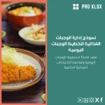 نموذج إدارة الوجبات الغذائية لتخطيط الوجبات اليومية