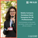 Media Contacts Database Excel Template for PR Professionals