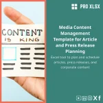Media Content Management Template for Article and Press Release Planning