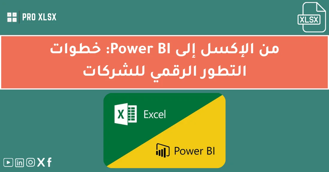 صورة تحتوي على عنوان المقال حول: " الانتقال إلى Power BI بخطوات احترافية سهلة" مع عنصر بصري معبر