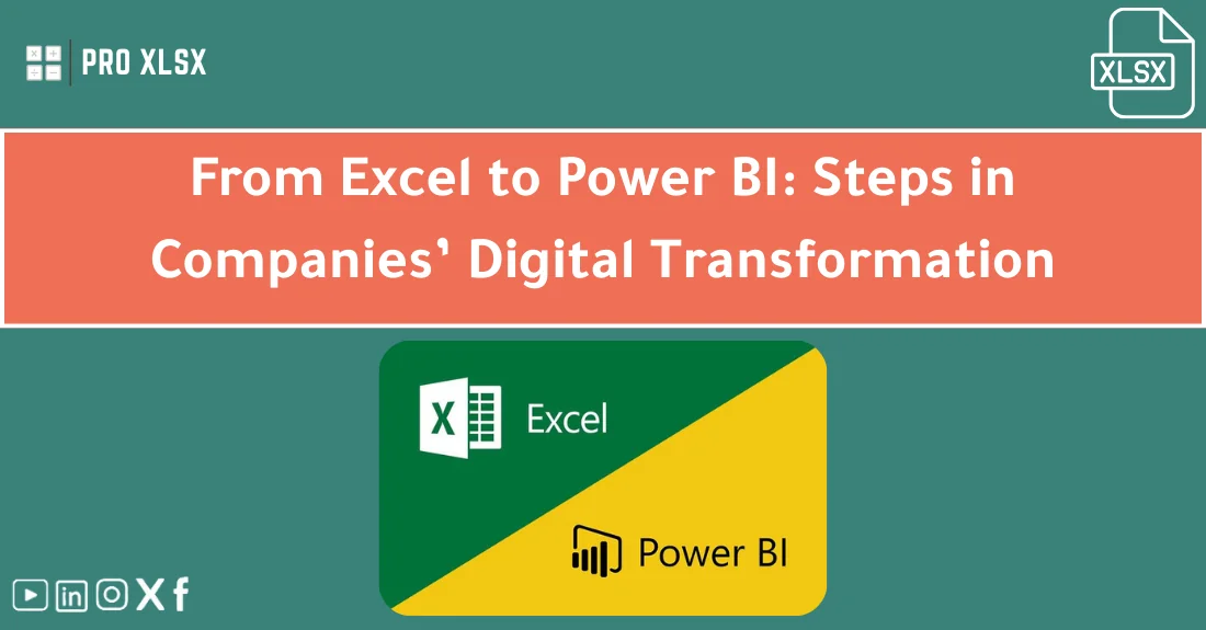 صورة تحتوي على عنوان المقال حول: " Migration to Power BI: Digital Evolution Steps" مع عنصر بصري معبر