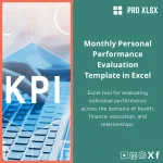 Monthly Personal Performance Template for Health, Finance, and More