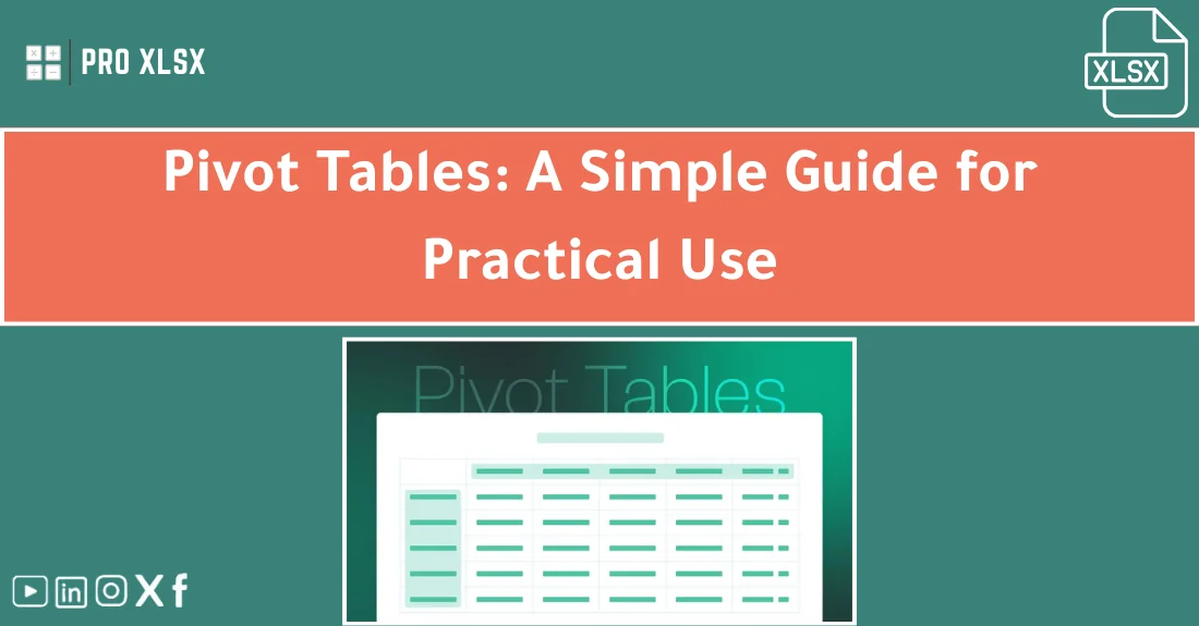 صورة تحتوي على عنوان المقال حول: " Master Pivot Tables: Intro & Use Cases Explained" مع عنصر بصري معبر