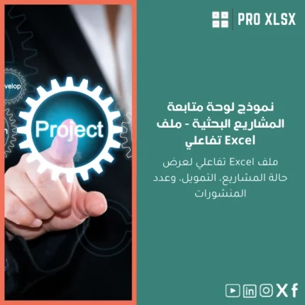 نموذج لوحة متابعة المشاريع البحثية - ملف Excel تفاعلي