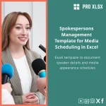 Spokespersons Management Template for Media Scheduling in Excel