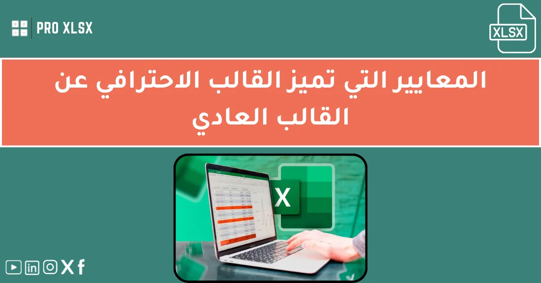 صورة تحتوي على عنوان المقال حول: " اكتشف المعايير التي تميز القالب الاحترافي بسهولة" مع عنصر بصري معبر