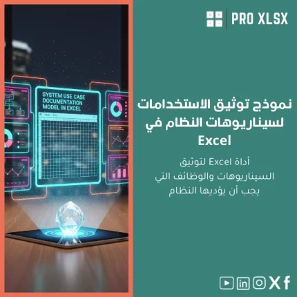 نموذج توثيق الاستخدامات لسيناريوهات النظام في Excel