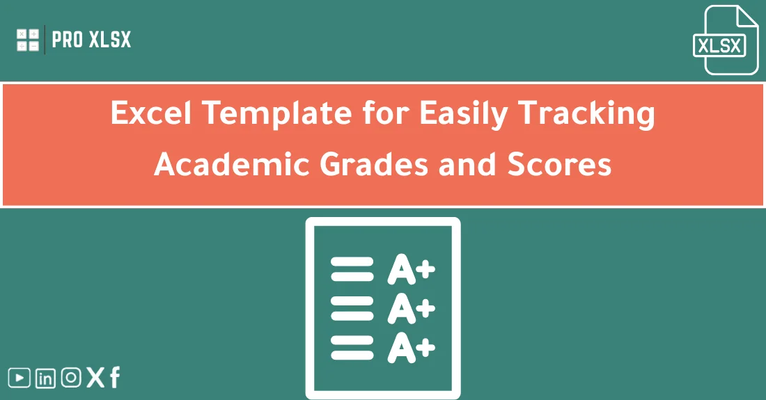 Excel academic performance tracker template showing student grades and progress over the school year