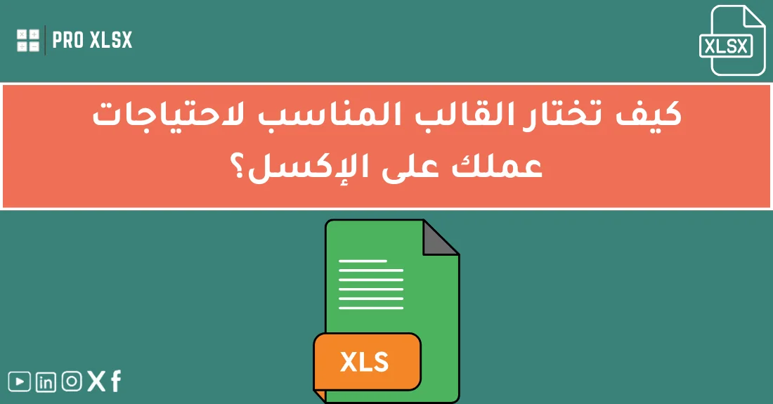 صورة تحتوي على عنوان المقال حول: " دليلك لاختيار القالب المناسب لاحتياجات عملك بسرعة" مع عنصر بصري معبر