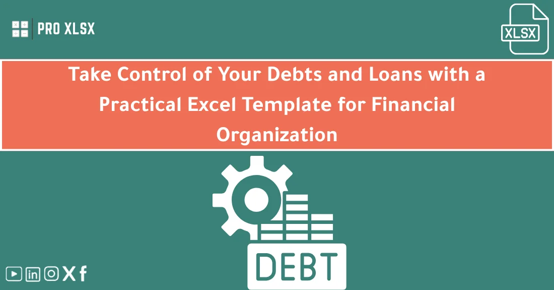 Excel debt tracking template showing organized loans
