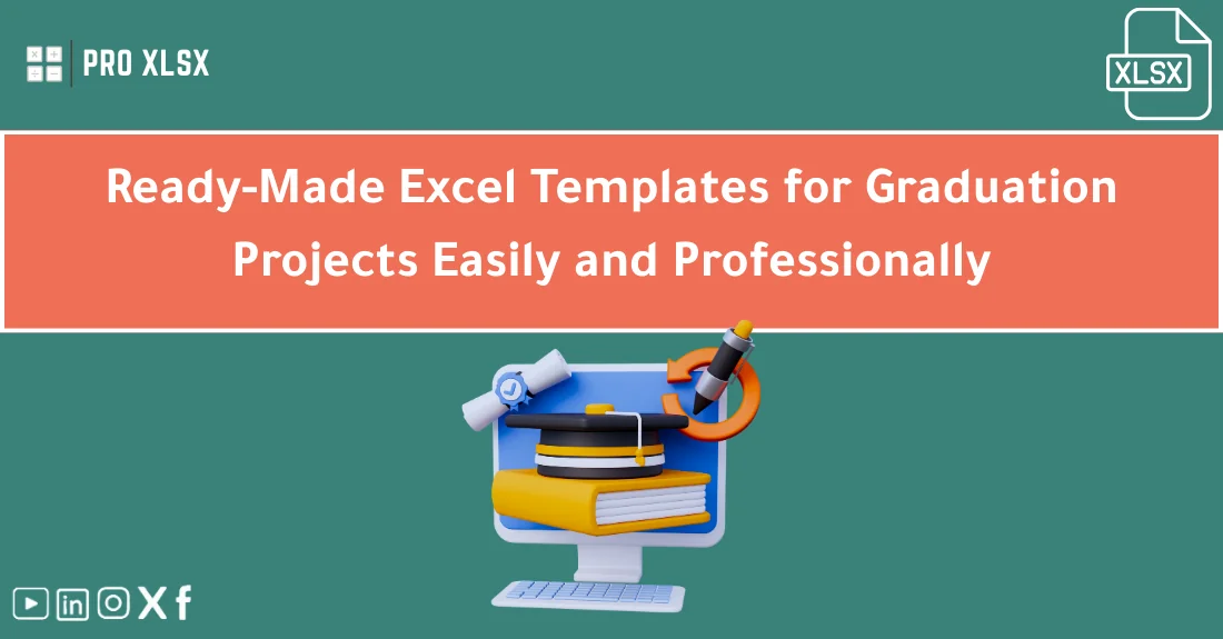 Student using graduation project Excel templates to organize data and create a professional final report