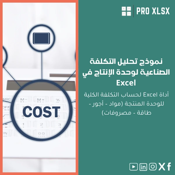 industrial-cost-analysis-ar680 نموذج تحليل التكلفة الصناعية لوحدة الإنتاج في Excel - الصورة 1
