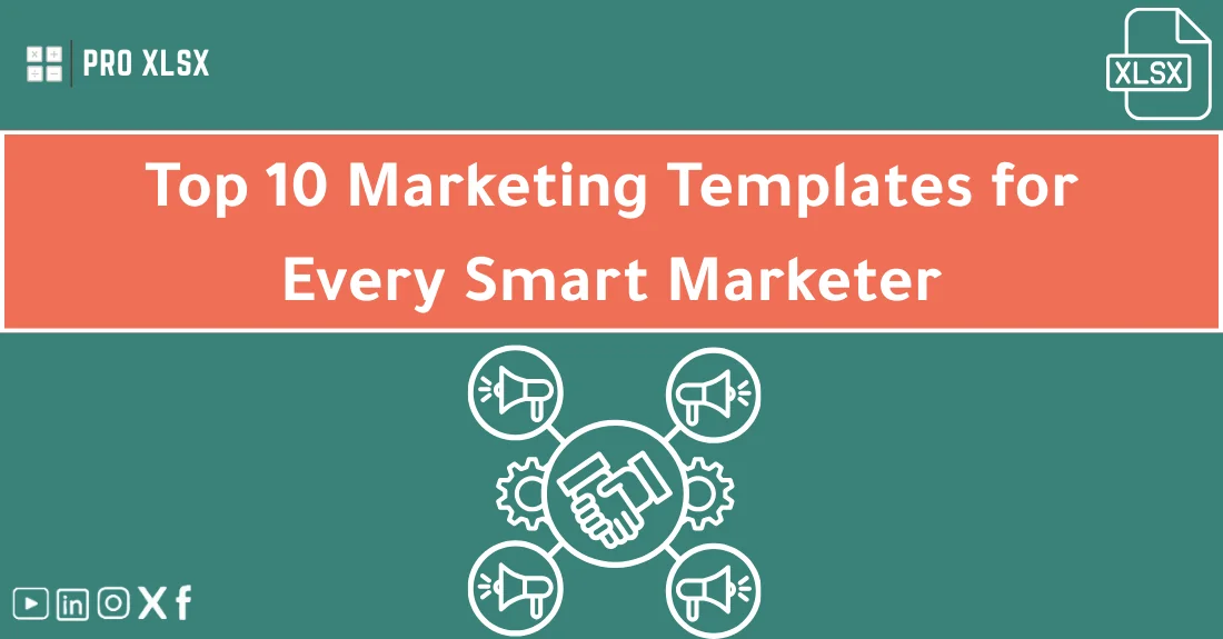 Dashboard view of marketing templates Excel used to track campaigns