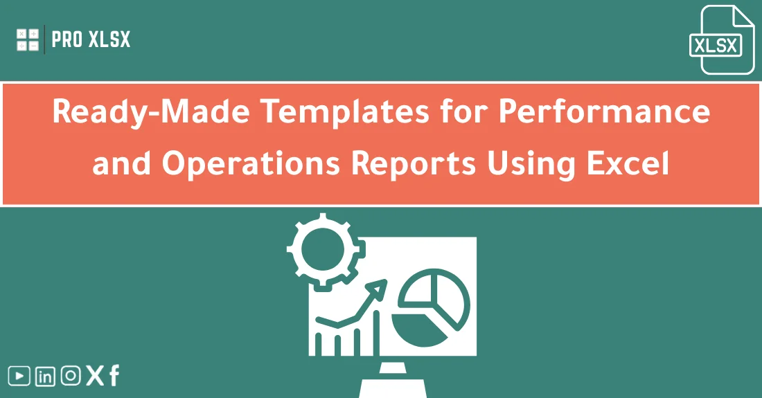 Excel performance reporting templates displaying operational KPIs and charts for business analysis.